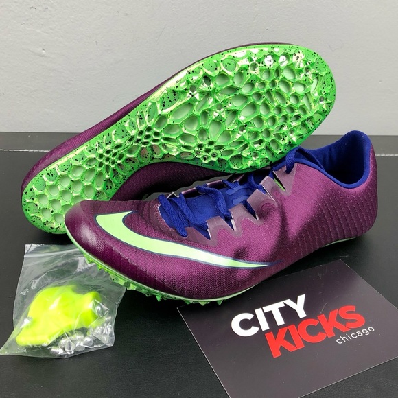 Nike Zoom Superfly Elite Track Spikes Purple Lime - Picture 1 of 8